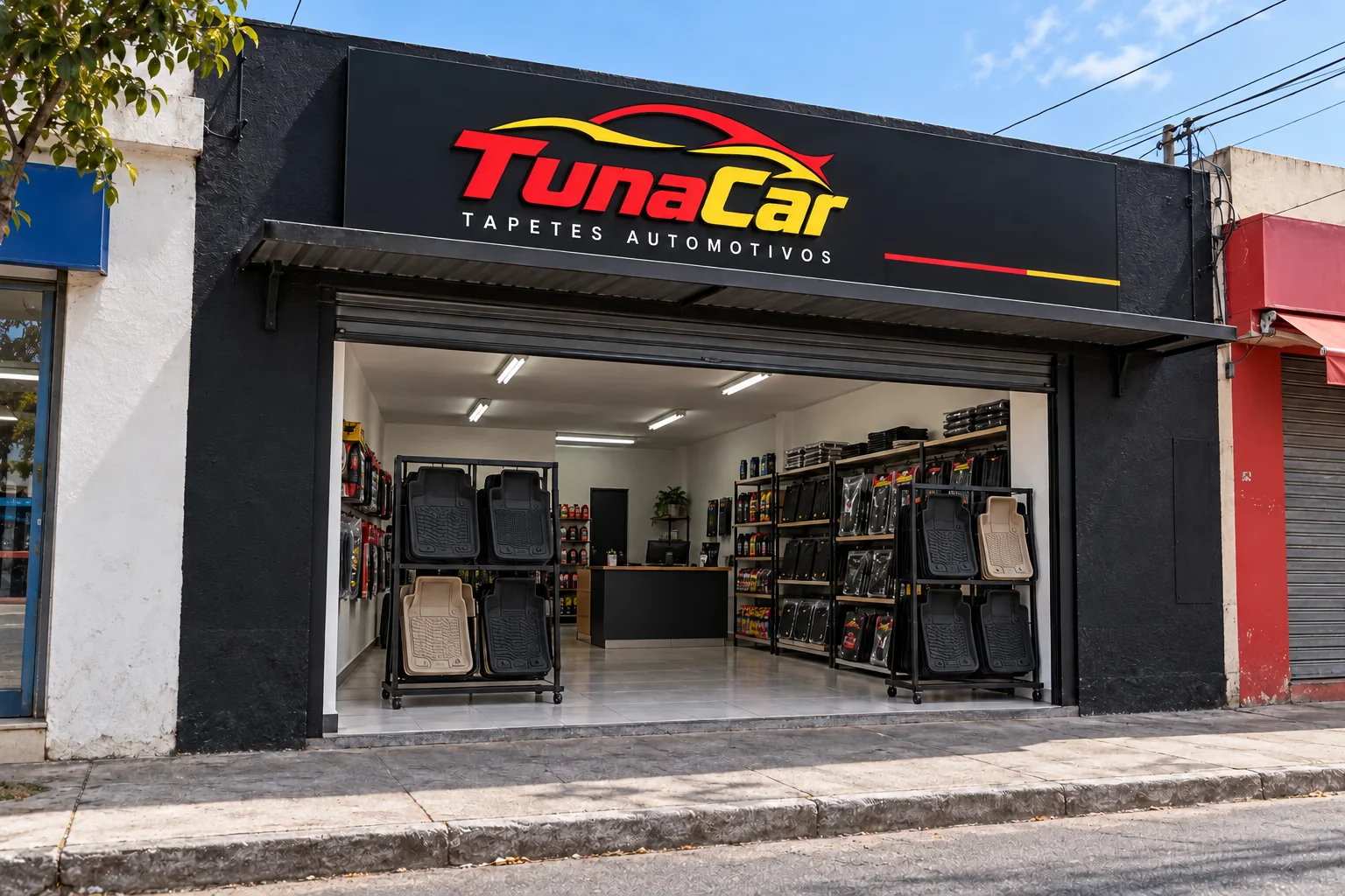 Imagem ilustrativa de fachada com a marca TunaCar